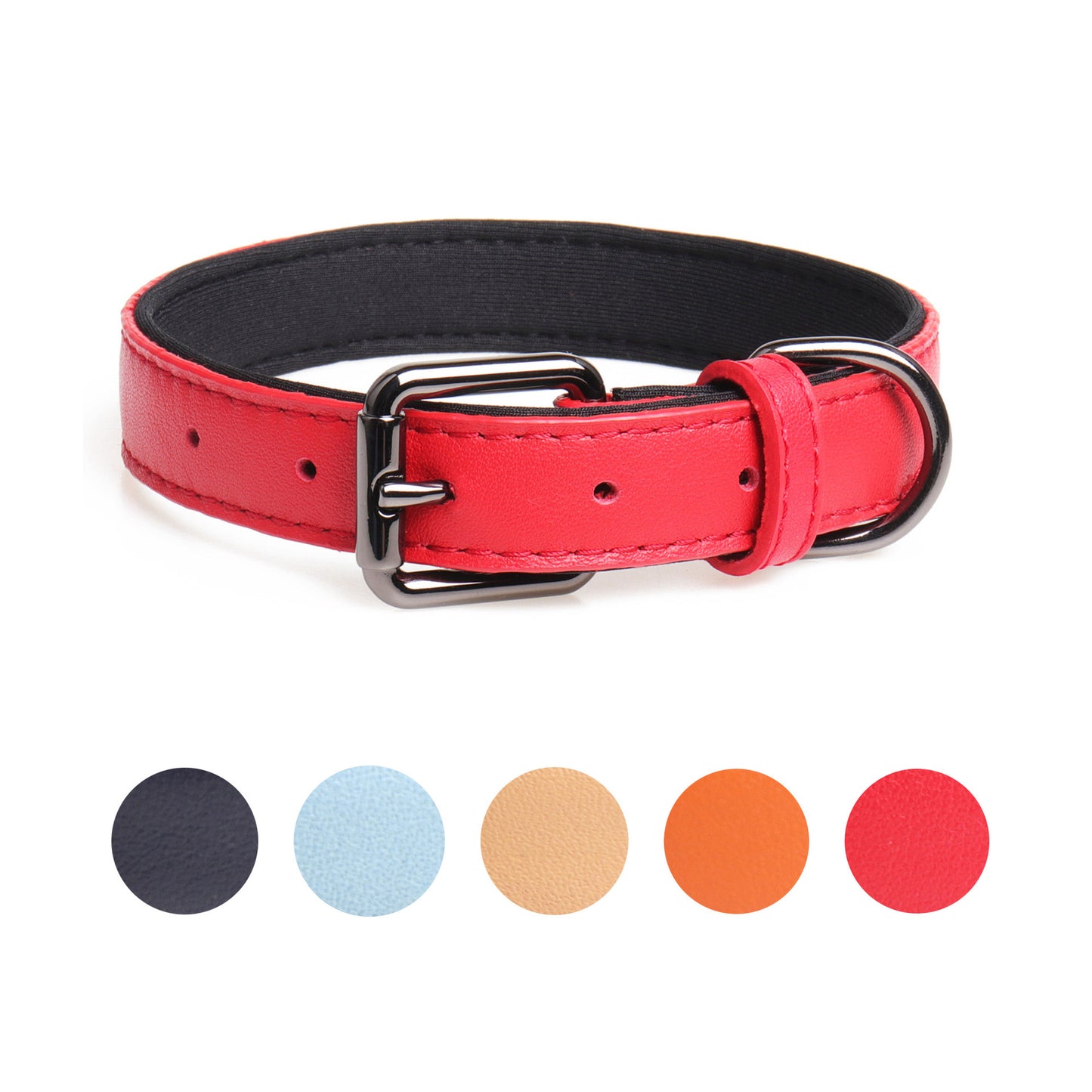 Amingge factory new leather dive cloth pet collar dog collar Amazon hot sale