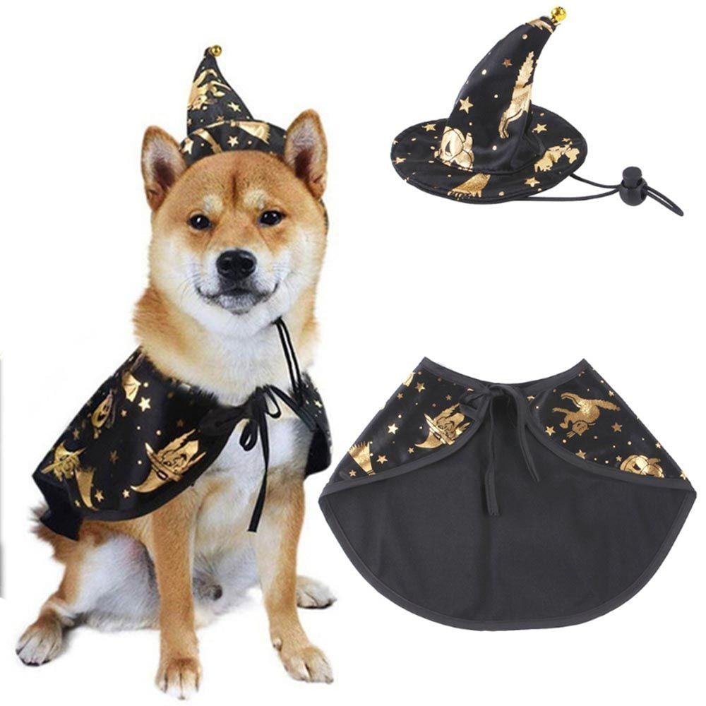 ALLGOODS Funny Pet Halloween Costume Halloween Cosplay Puppy Collar Halloween Apparels Cloak For Cat Dog Halloween Party Pet Accessories Party Dressing Dog Halloween Set