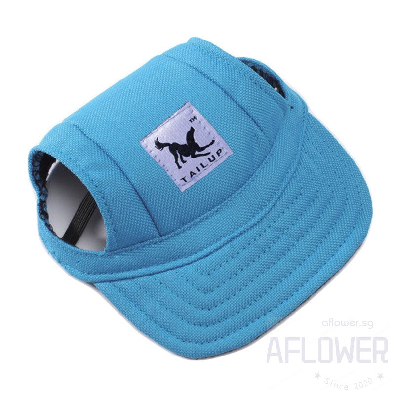 Pet Dog Baseball Cap Adjustable Sun Protection Sport Visor Cap with Ear Holes Chin Strap