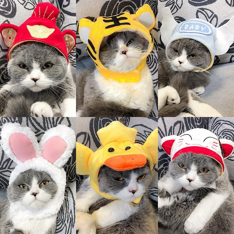 SG READY STOCK Pet Cats Dogs Hat Cap Headwear Cute for Cats Dogs Pet Hair Accessories