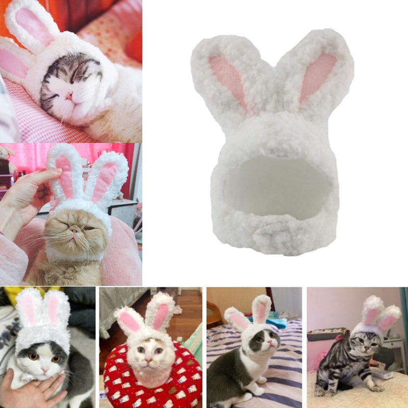 【BCF】Plush Bunny Ears Pet Headband, Rabbit Ear Hat for Cat Small Dogs Party Costume Accessory Headwear