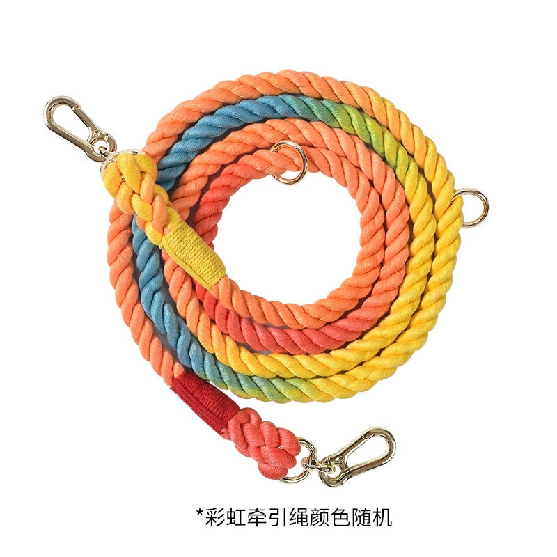 Dog leash double leash dog walking leash multifunctional double buckle pets running leash outdoor products