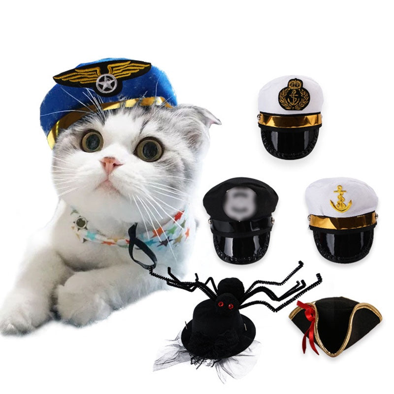 Pet Spring and Summer Cartoon Pirate Style Headwear Halloween Funny Photo Hat Props Four Seasons Universal Dress Up Hat