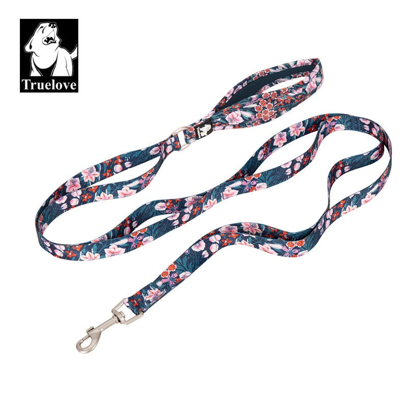 Truelove Floral Pet Leash Neoprene Padded Handle Extra Traffic Control Dog and Cat Strong Enough and Easy to Use Travel TLL3112