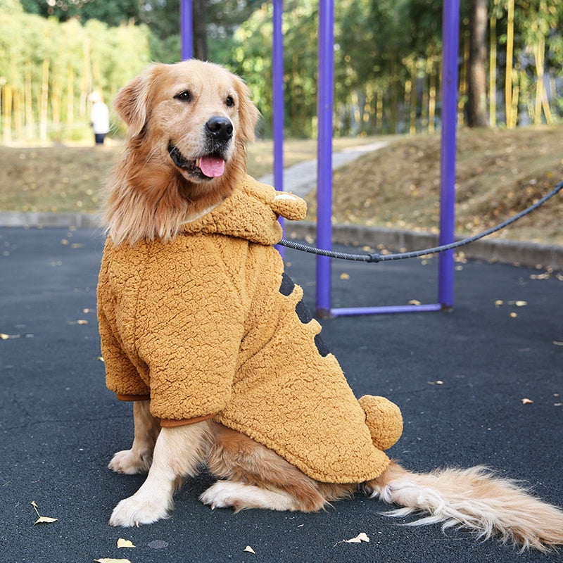 Cappotto invernale con cappuccio per cani di grossa taglia. Abbigliamento chic di lusso per il tuo Pet.