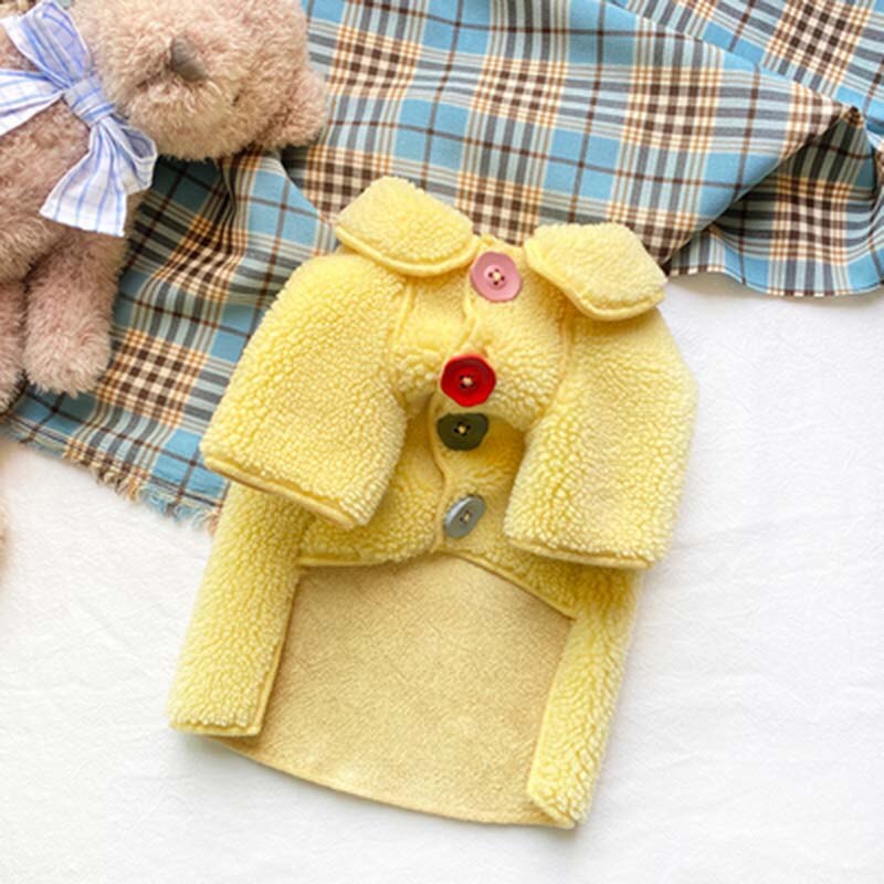 Winter Cute Pet Clothes Teddy Bichon Coat Medium Small Dog Cat Clothing Plus Velvet Jacket Puppy Thick Sweaters Dog Accessories