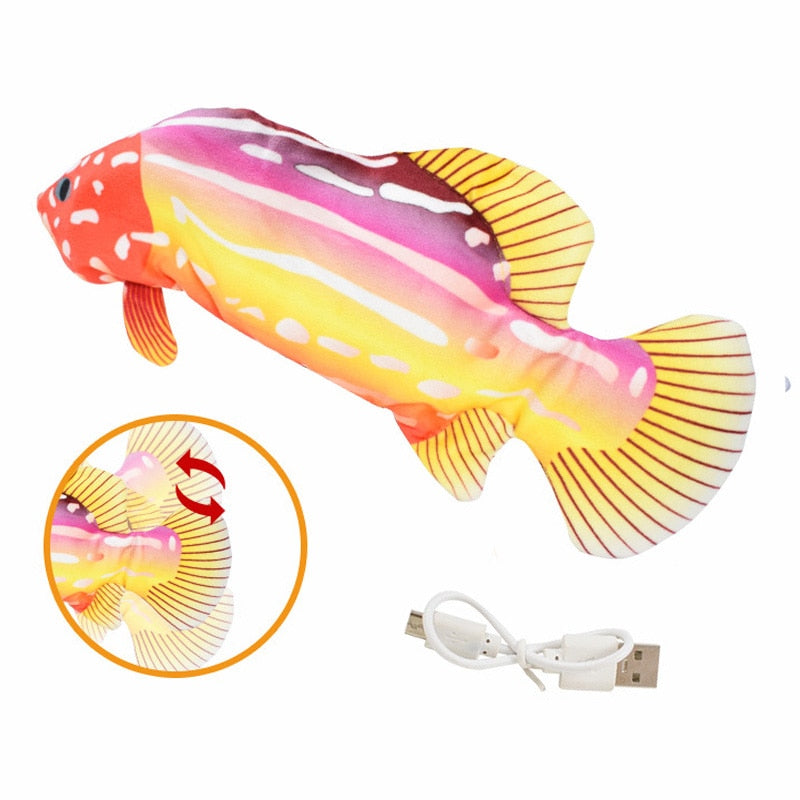 Cat Toy Fish USB Electric Charging Simulation Fish Cat Pet Chew Bite Interactive Cat Toys Dropshiping Moving Floppy Wagging Fish