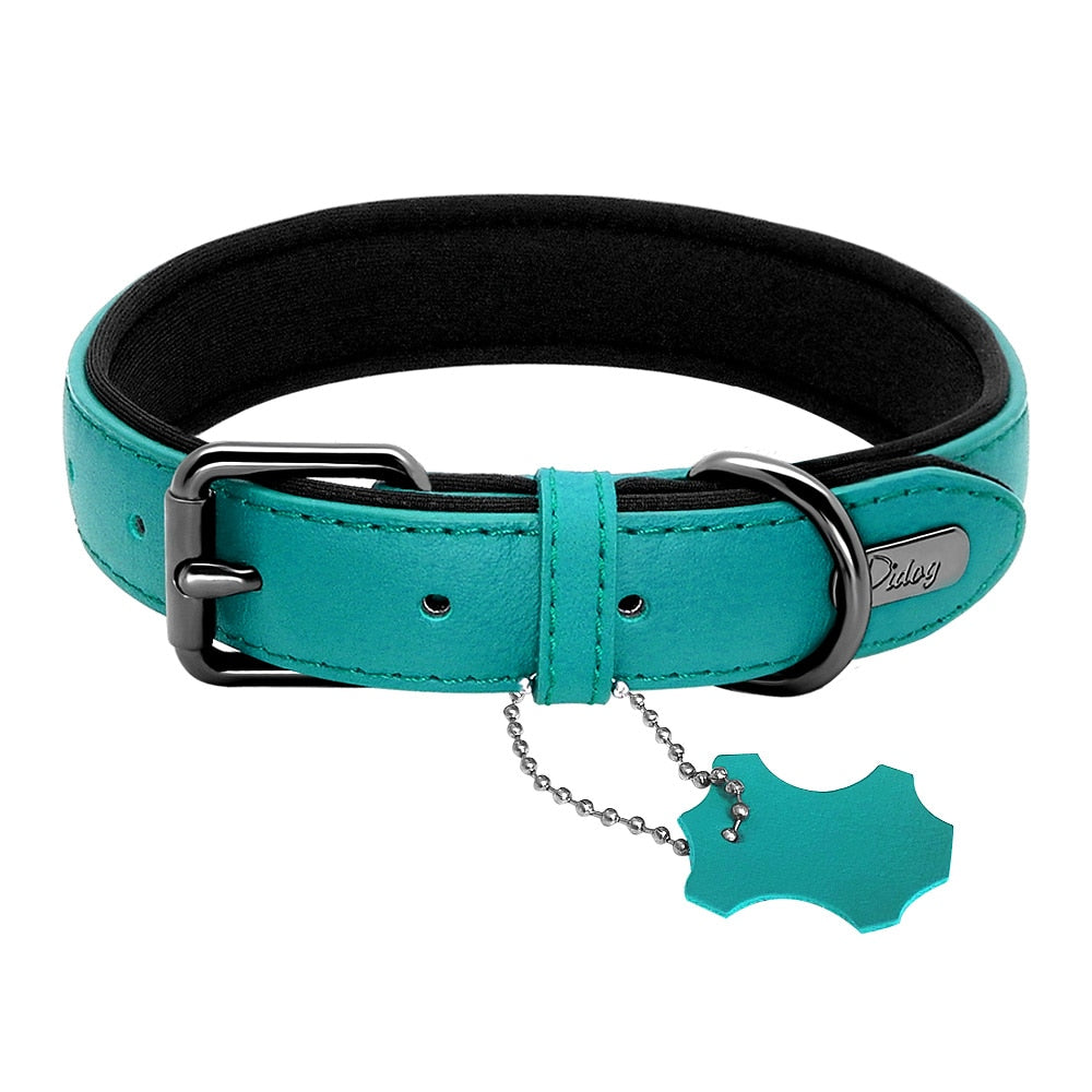 Leather Dog Collar Neoprene Padded Pet Collar Leash Harness for Small Medium Dogs For Bulldog Bull Terrier Pet Shop