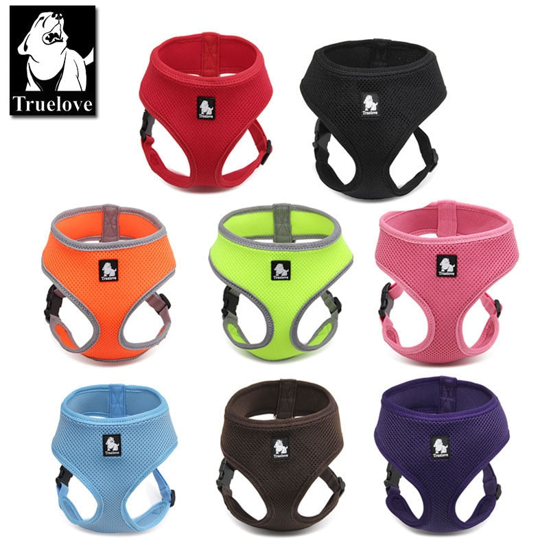 Truelove Puppy Cat Pet Dog Harness Breathable Mesh Nylon Dog Harness Strap Soft Walk Vest Collar For Small Medium Dog 8color