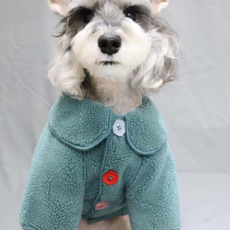 Winter Cute Pet Clothes Teddy Bichon Coat Medium Small Dog Cat Clothing Plus Velvet Jacket Puppy Thick Sweaters Dog Accessories