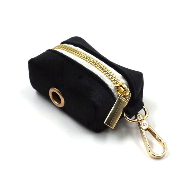 Black velvet gold buckle pet collar traction rope butterfly inviting bag four-piece set of across-border pet supplies factory