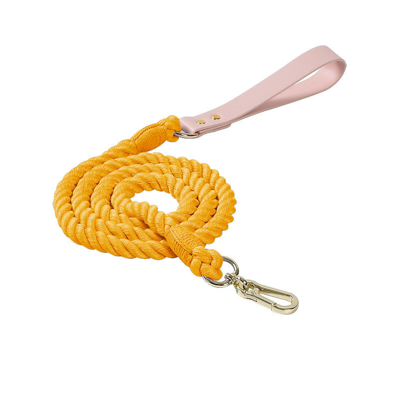 Maria Wholesale Amazon New Products Woven Colorful Dog Leash Pet Leash Set Leather Dog Collar Pet Supplies