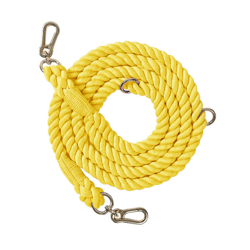 Maria Wholesale braided rainbow running big dog rope multifunctional dog leash double head pet leash dog chain