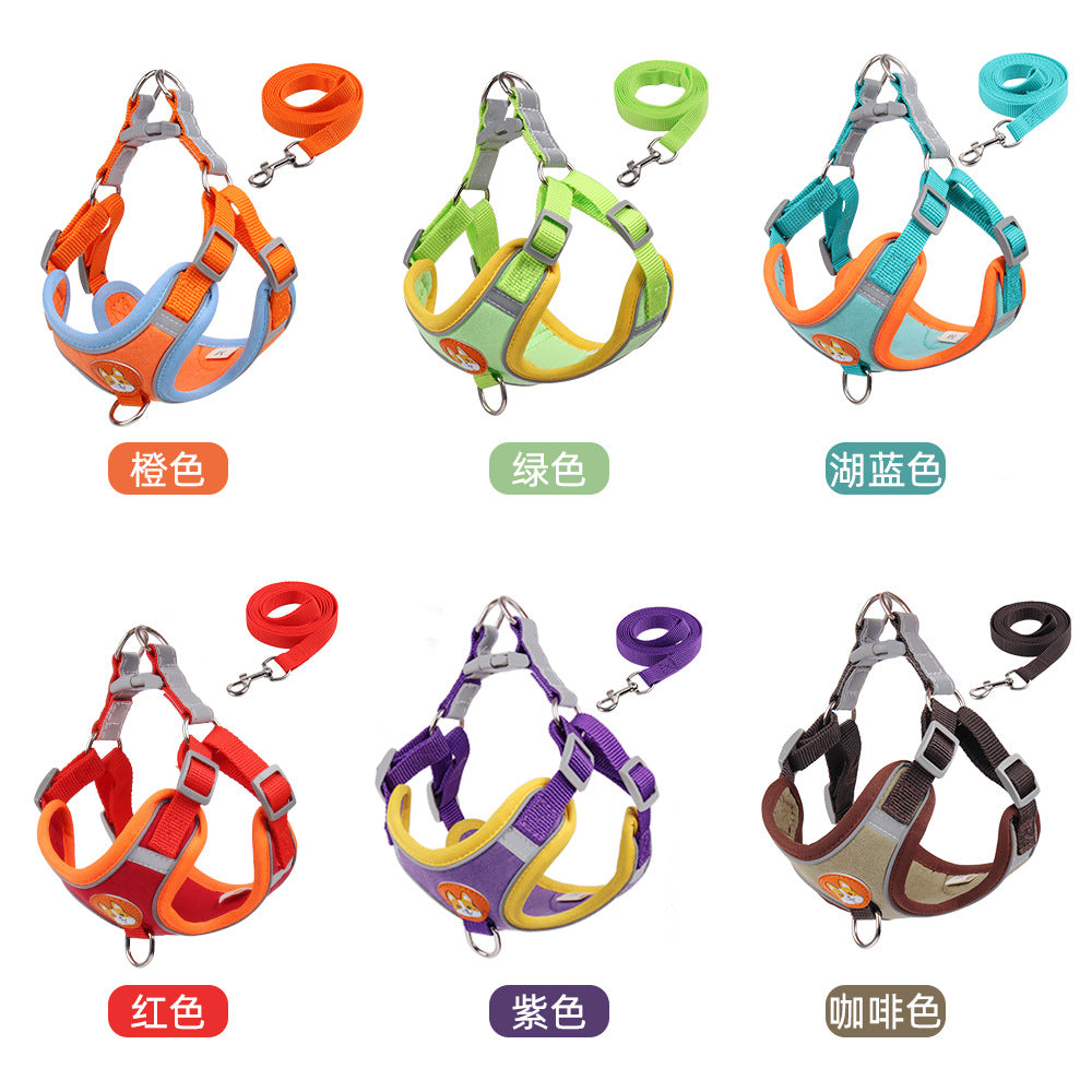 New pet chest harness vest type dog harness small dog dog rope wholesale reflective dog leash