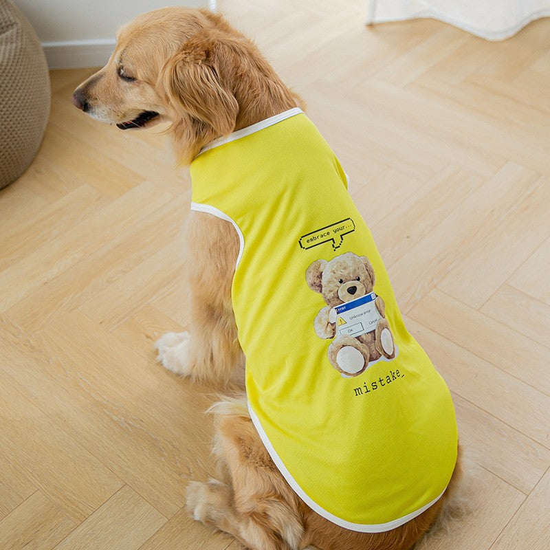 Tide cool skateboard big dog clothes summer thin section golden retriever shepherd Labrador pet large dog summer vest