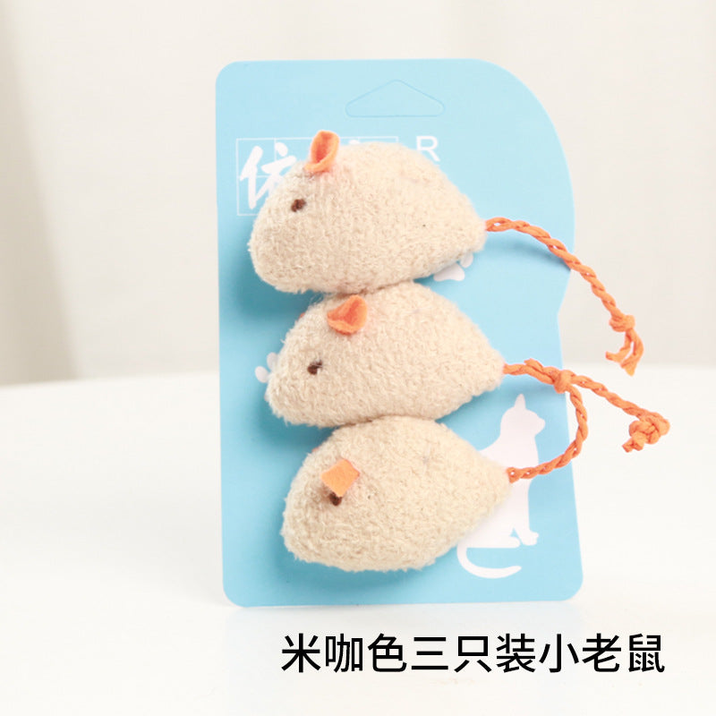 Cat toy simulation plush mouse three combination pet cat cat toys cat grass containing cat mint funny cat