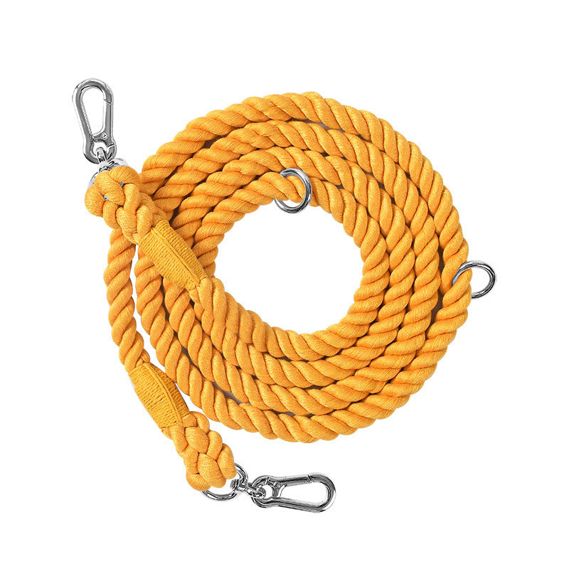 Maria Wholesale braided rainbow running big dog rope multifunctional dog leash double head pet leash dog chain