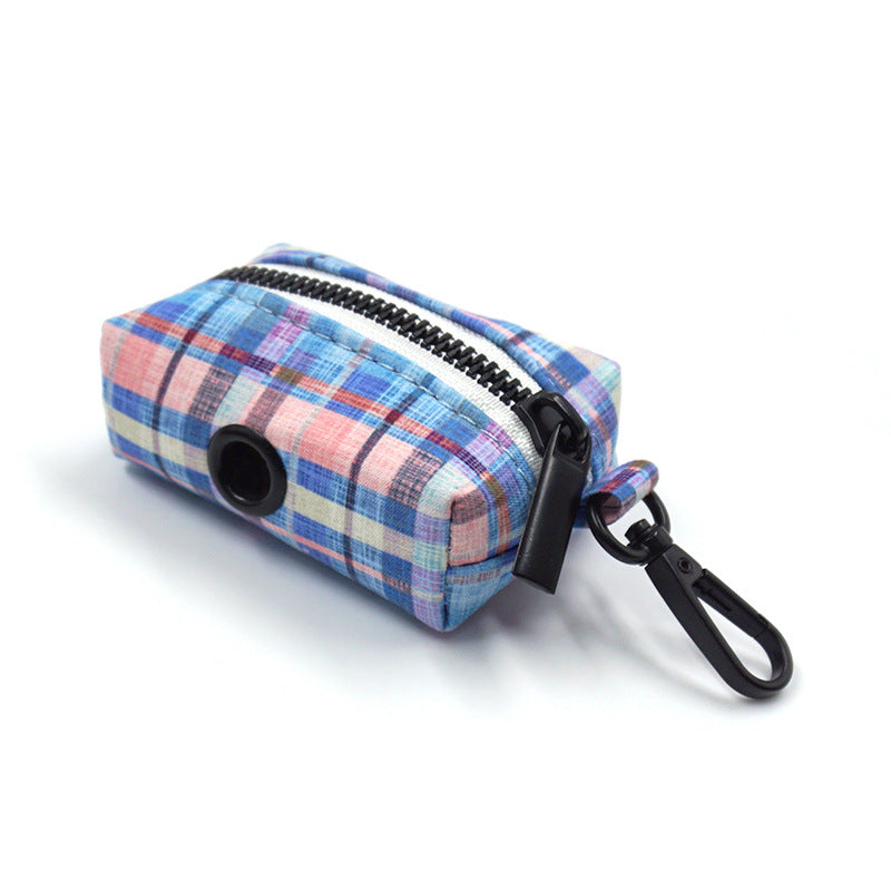 INS style gather plaid creative design black buckle pet collar traction rope bow dog portable bag dog package