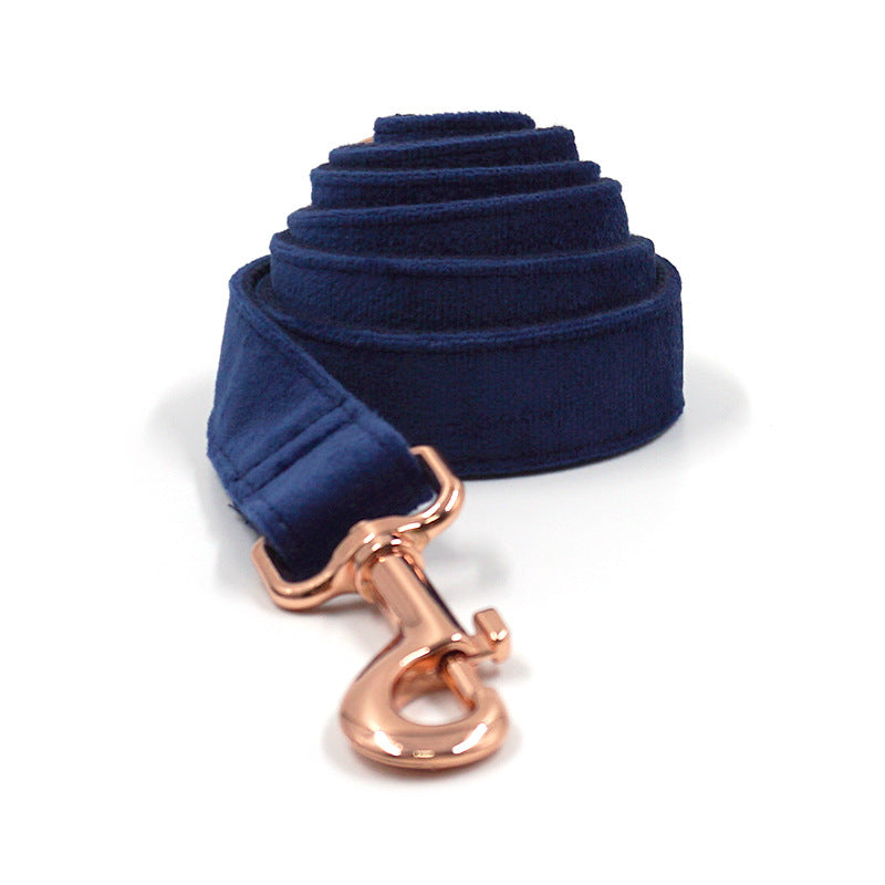 New Tibetan blue rose gold pet collar traction rope bow dog's portable bag set cross-border generation