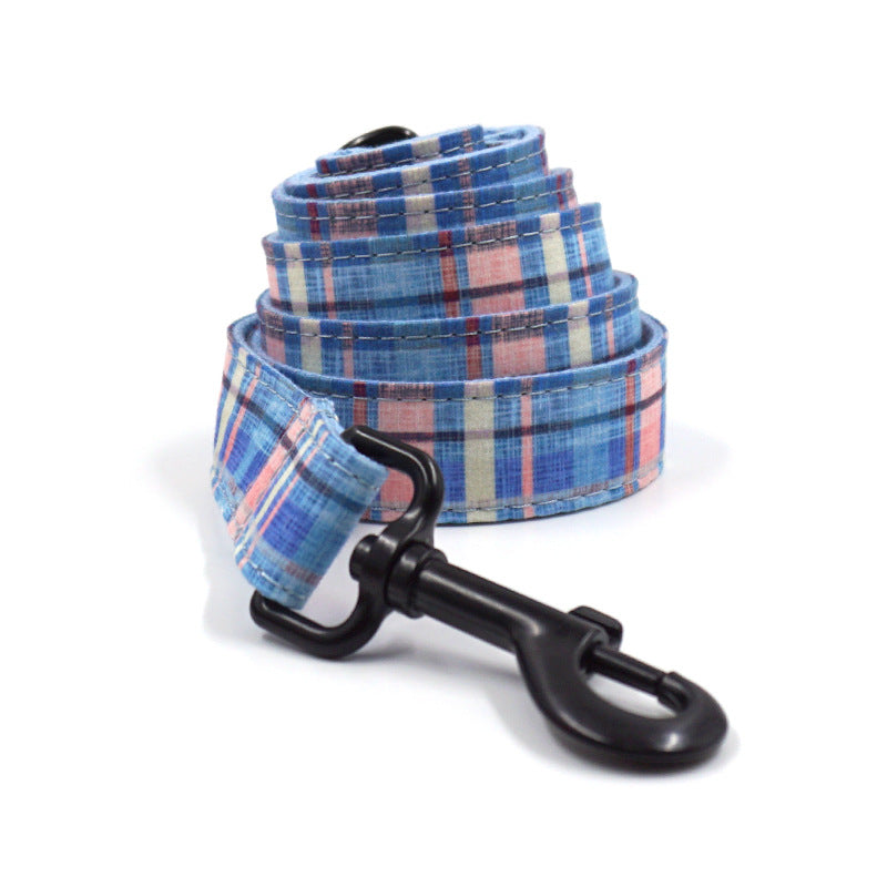 INS style gather plaid creative design black buckle pet collar traction rope bow dog portable bag dog package