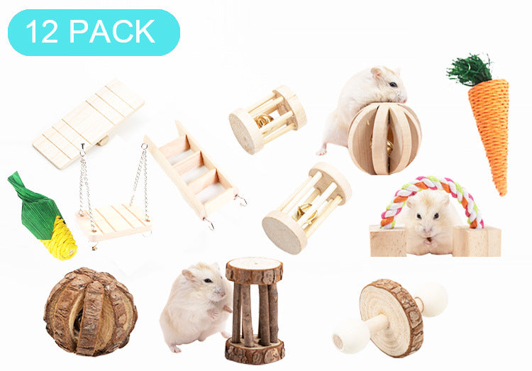 Amazon Wood Pet Toys Bunny Bunny Dutch Patterns Play Mask Tooth Products Combination Set