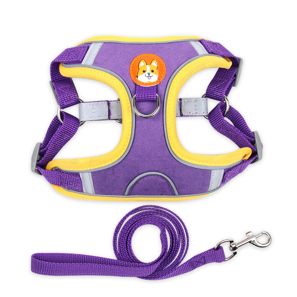 New pet chest harness vest type dog harness small dog dog rope wholesale reflective dog leash