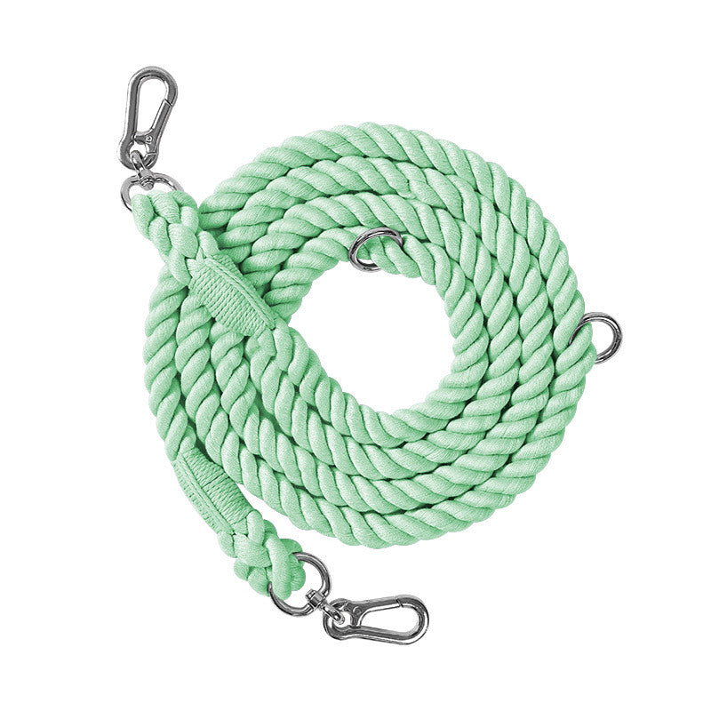 Maria Wholesale braided rainbow running big dog rope multifunctional dog leash double head pet leash dog chain