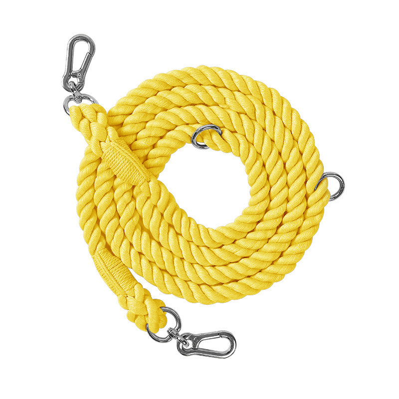 Maria Wholesale braided rainbow running big dog rope multifunctional dog leash double head pet leash dog chain