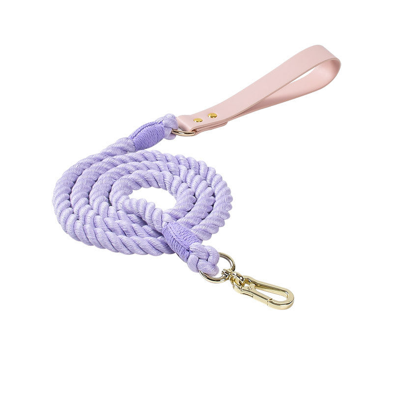 Maria Wholesale Amazon New Products Woven Colorful Dog Leash Pet Leash Set Leather Dog Collar Pet Supplies