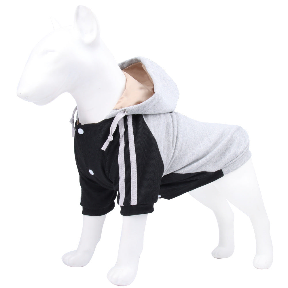 2021 new pet clothes autumn and winter warm dog sweater small and medium dog fleece hooded sweater wholesale