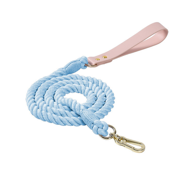 Maria Wholesale Amazon New Products Woven Colorful Dog Leash Pet Leash Set Leather Dog Collar Pet Supplies