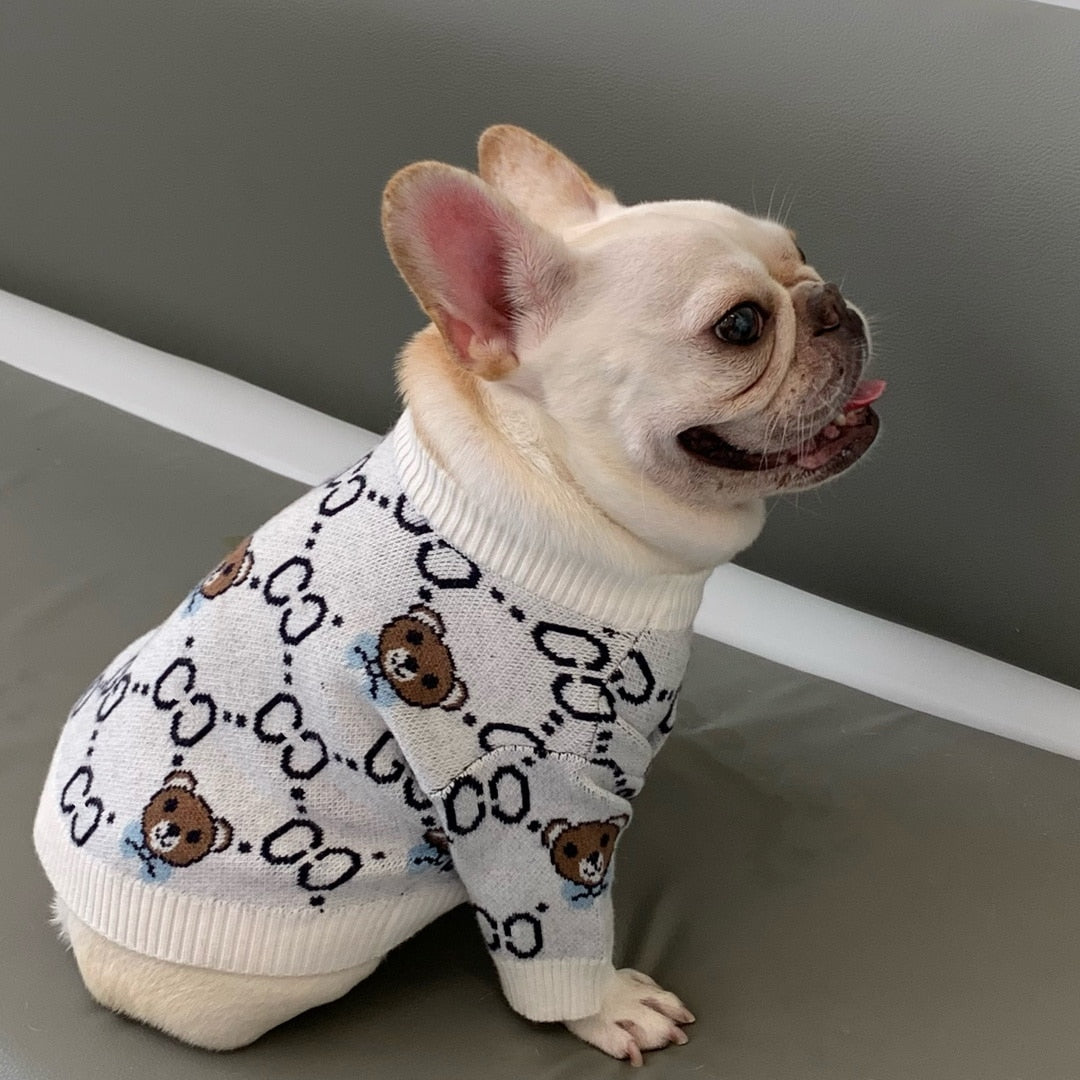 New Blue Gray Trendy Brand Pet Clothes For Dogs, Cats, Teddy Autumn And Winter Sweaters, Small And Medium-Sized Dogs Clothing