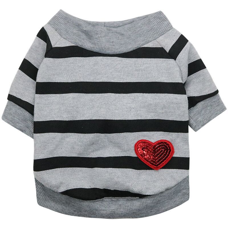 Love Pet Dog clothes Spring and Summer Striped Love Hoodie French bulldog bully Teddy Bichon Pet Clothes Puppy bulldog clothes