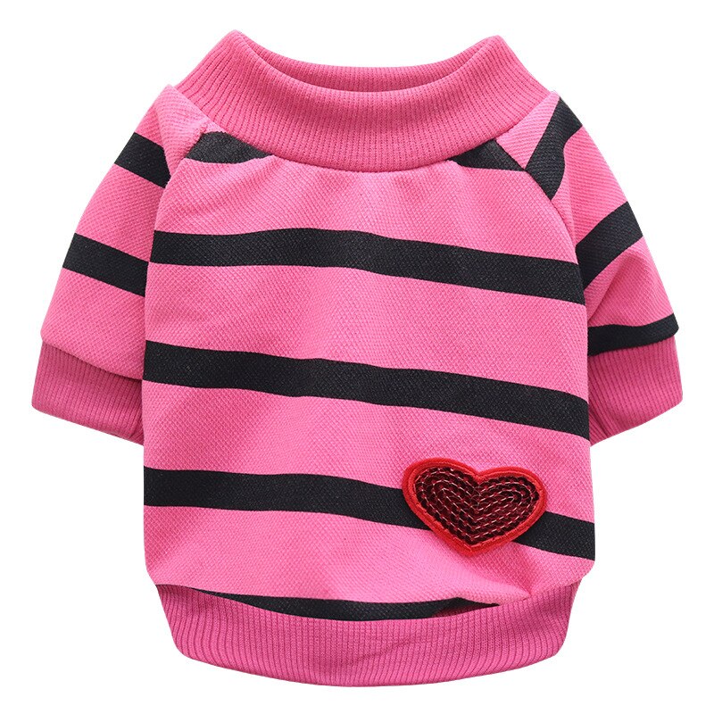 Love Pet Dog clothes Spring and Summer Striped Love Hoodie French bulldog bully Teddy Bichon Pet Clothes Puppy bulldog clothes