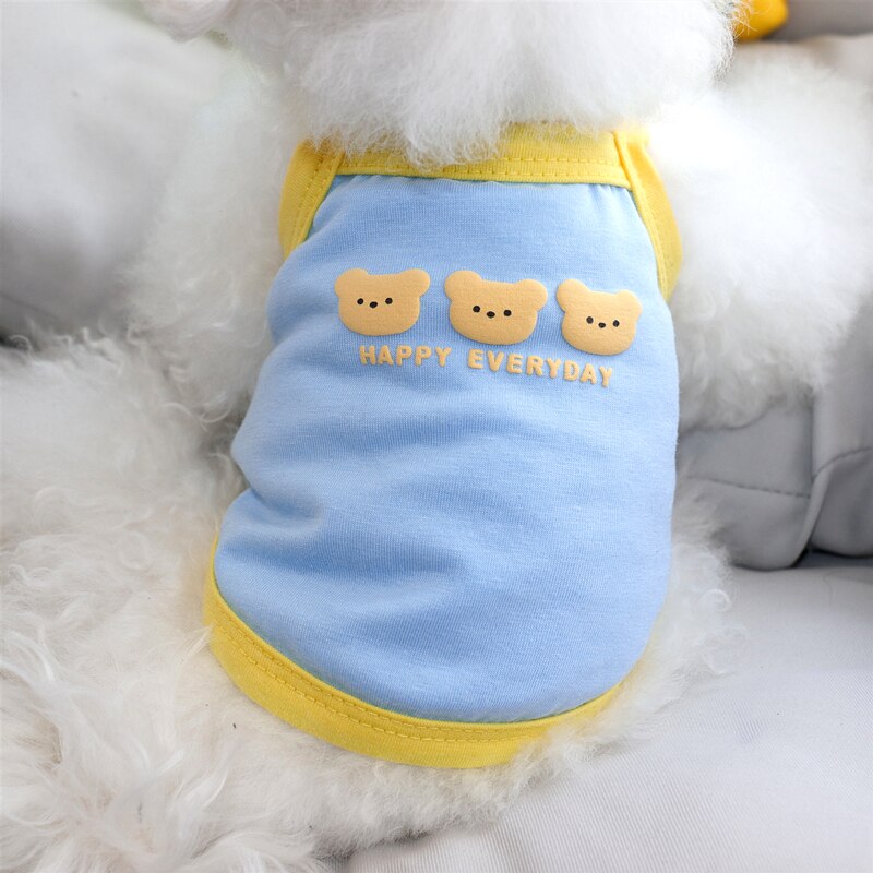 Pet Cartoon Suspenders Breathable Vest Puppy Soft Clothes Poodle Summer Pullover Cool Dog Clothes Pet Dog Clothes