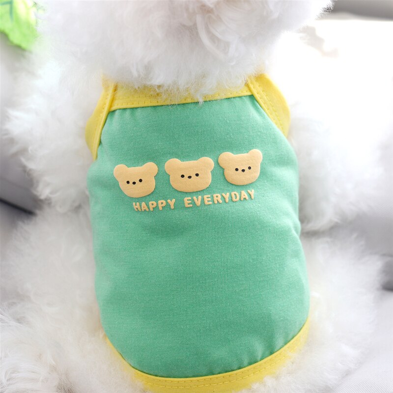 Pet Cartoon Suspenders Breathable Vest Puppy Soft Clothes Poodle Summer Pullover Cool Dog Clothes Pet Dog Clothes