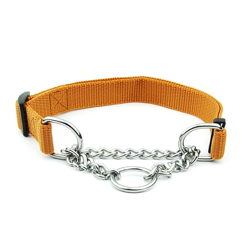 Durable No Pull Martingale Dog Collar  Heavy-duty Stainless SteelChain Safe Puppy Choke Pet Collar Training