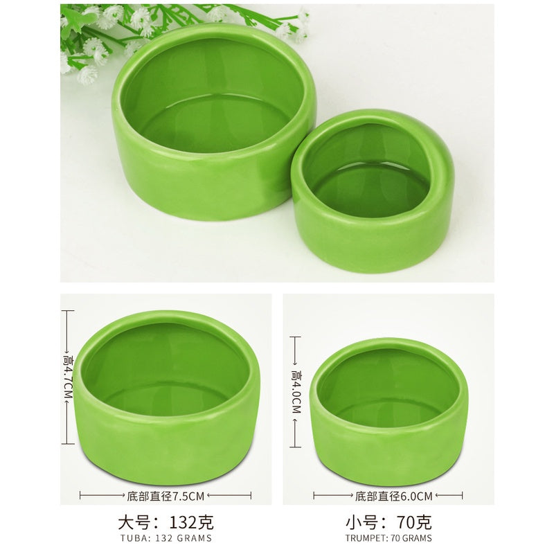 Hamster Bowl Semi Dome Ceramic Bowl Small Pet Anti Overturning Anti Gnawing Thickened Ceramic Bowl Hamster Bowl