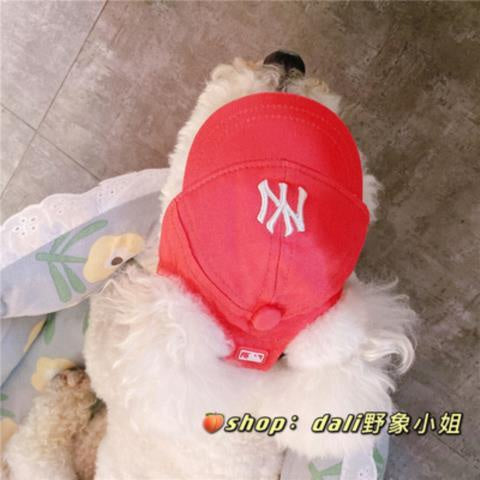 DailyPet Love Pet Shop|Korea Korea NY Cat Dog Small Hat ins Style English Embroidered Cap Baseball Teddy Bichon LA Cute Earless Puppy