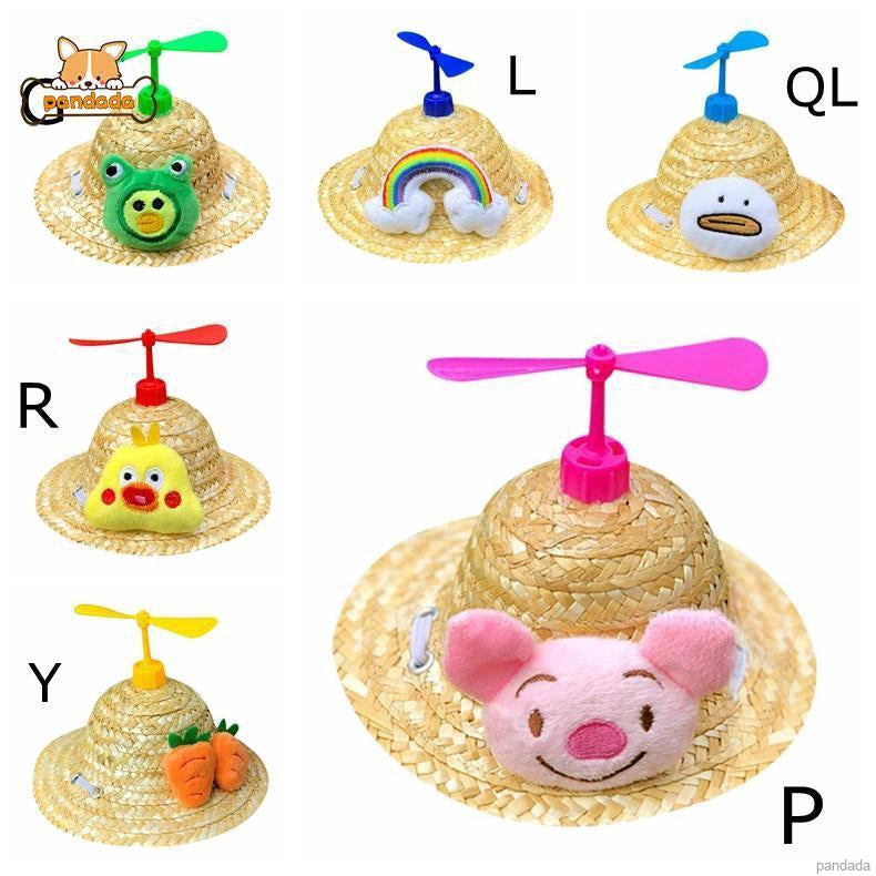 Cat Dog Decoration Pet Photography Props Cute Bamboo Dragonfly Hat