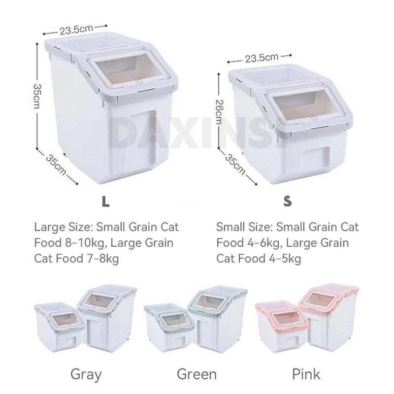 DAXINSI Pet Food Storage Container Airtight Food Container Pet Food Container Plastic Dry Food Container Dog Cat Food Storage Sealed Rice Bucket Box