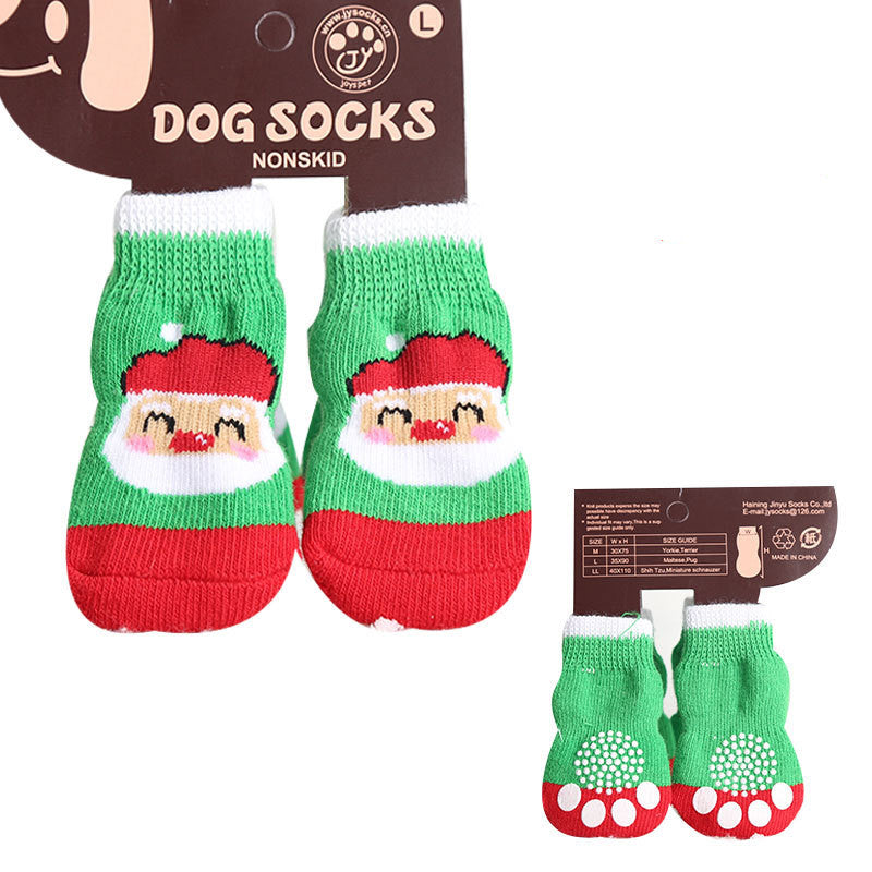 Calzini antiscivolo di Babbo Natale per cani e gatti . Accessori chic di lusso per Pets .