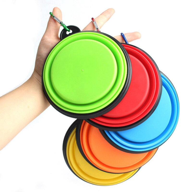 300ML Collapsible foldable silicone dog bowl outdoor travel portable puppy doogie food container feeder dish cat