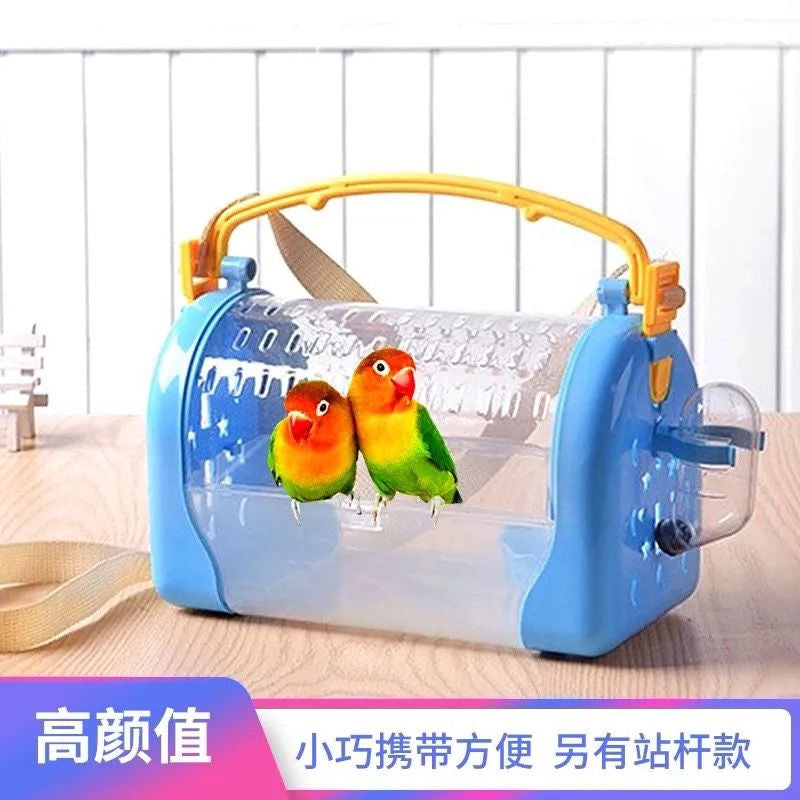 Parrot Outing Bird Cage Portable Small Mini Backpack Peony Tiger Skin Xuanfeng Portable Outing Cage Hamster Pet Bag/Portable Pet Bird bag Cage Parrot Carrier Travel Bag