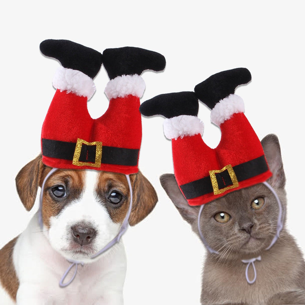 【Ready stock】Pet Christmas clown hat Dog cat Christmas ornaments pet headdress supplies