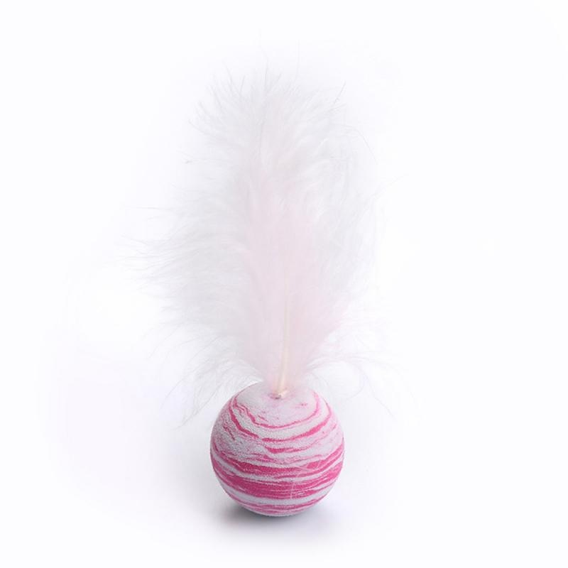 Cat toy Ball Feather Funny Cat Toy Star Ball Plus Feather Foam Ball Throwing Toys Interactive Plush Toys Pet Supplies katten toy