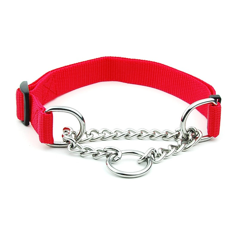 Durable No Pull Martingale Dog Collar  Heavy-duty Stainless SteelChain Safe Puppy Choke Pet Collar Training