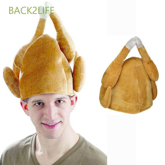 BACK2LIFE Creative Turkey Hat Roasted Caps Festival Costume Party Adults Funny Soft Thanksgiving Day/Multicolor