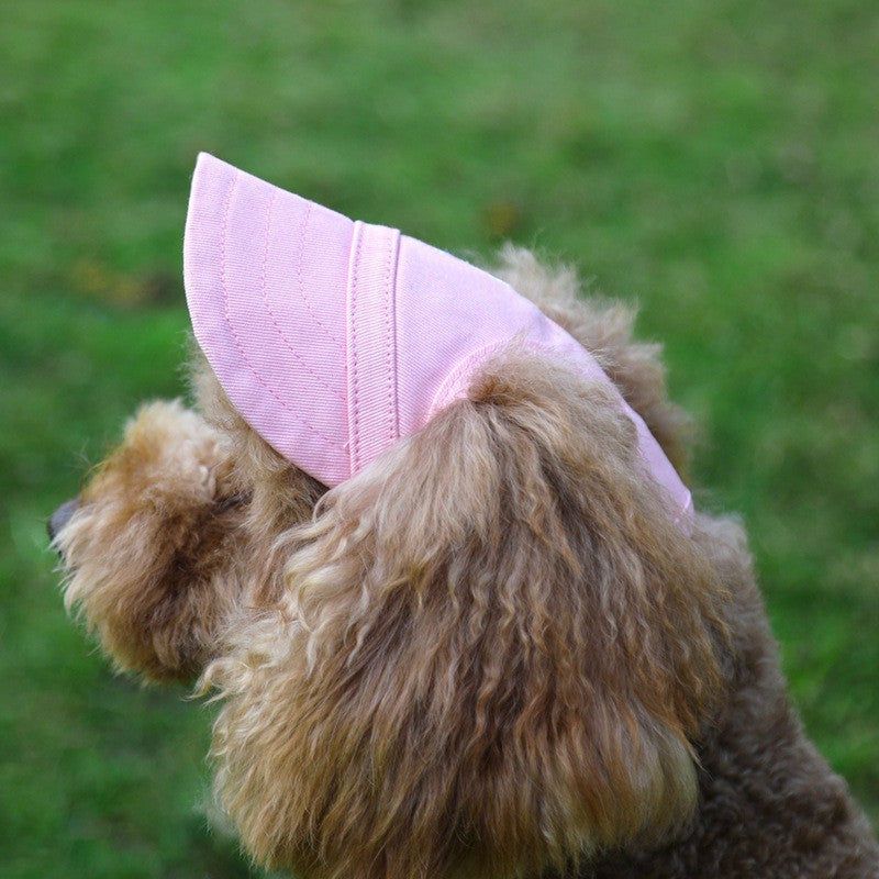 Pet Outdoor Hat Solid Colors Oxford Cloth Baseball Cap Designed Hole for Ears