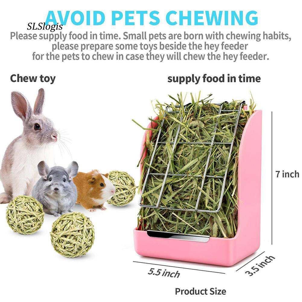 SLS Rabbit Guinea Pig Chinchilla Hay Feeder Less Wasted Pet Feeding Rack Manager